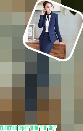 Blue blazer and skirt set
