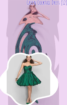 Green mini cocktail dress