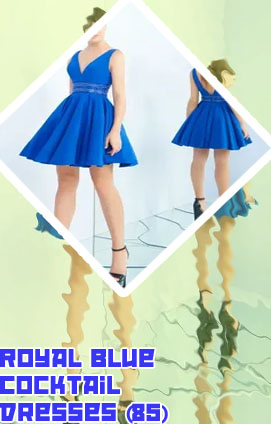 Royal blue cocktail dress short